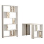 Hanah Home Lima - White Marble Escritorio de estudio y estantería Blanco